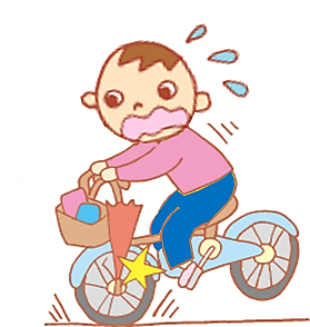 自転車で走行中、前輪がロックし、転倒、右肘を負傷